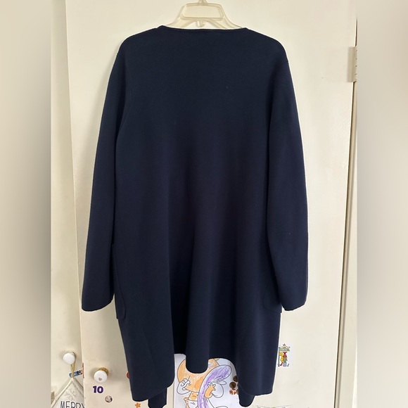 JCrew 365 Juliette Collarless Sweater Blazer in navy blue size large l xl - Picture 5 of 10